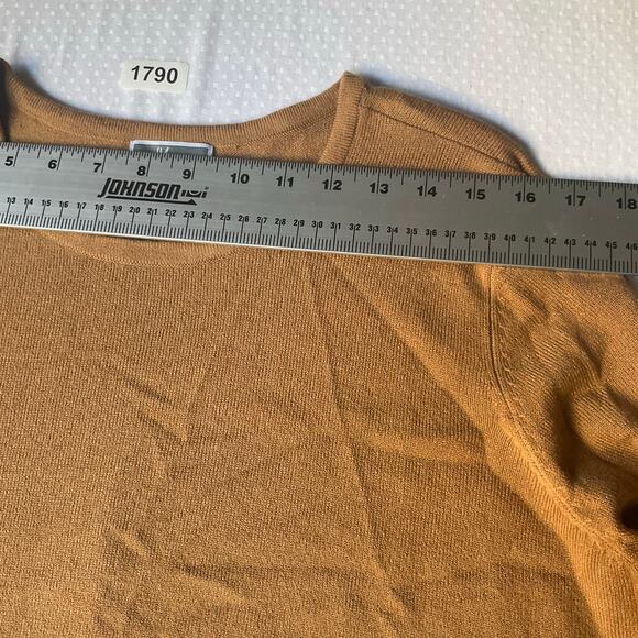 JM Collection Women’s Screw Neck Knit Sweater size XL, Solid Brown - Picture 2 of 10